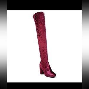 Carlos by Carlos Santana Velvet Wine Over the Knee Boots